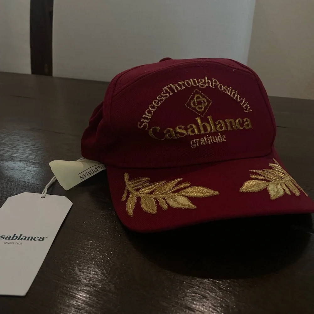 Casablanca Red and Gold Embroidered Hat - Picture 3 of 3